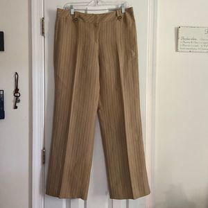 Ann Taylor LOFT Linen Pinstripe Pants - Brown